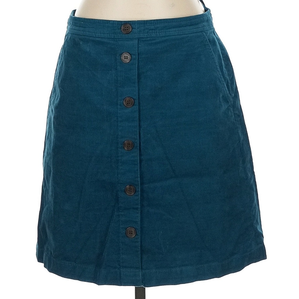J Crew Teal Button-Front Corduroy Skirt size 10